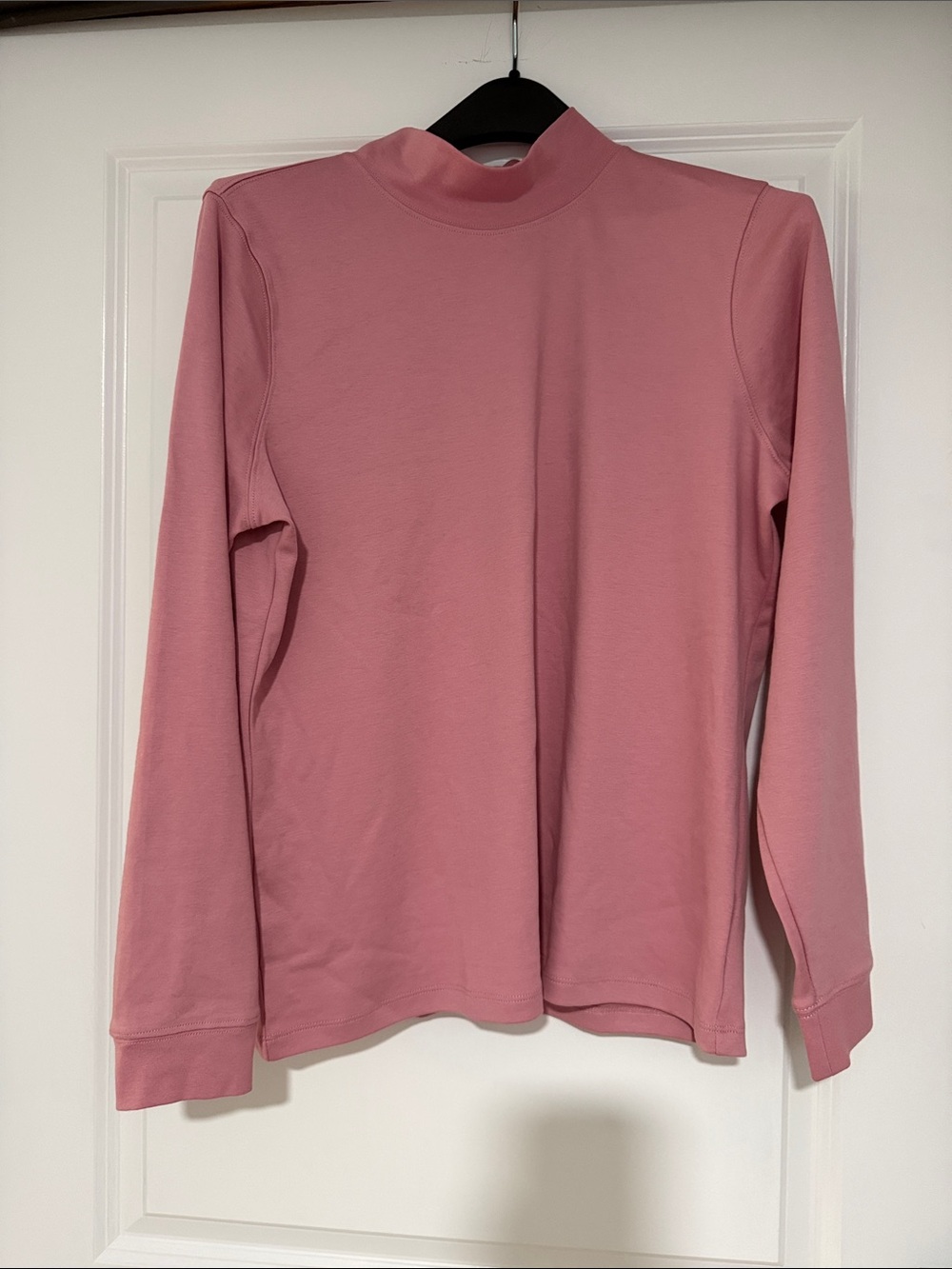 L.L. Bean Girls' Dusty Rose Mock Neck Long-Sleeve Top